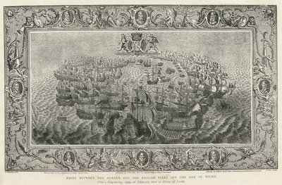 Fight Between the Armada and the English Fleet off the Isle of Wight by John Pine